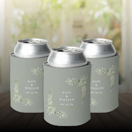Enfriador De Latas Follaje de Verde Salvia para Bodas