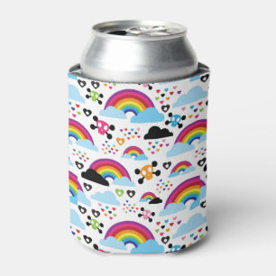Enfriador De Latas Fondo adolescente del cráneo del arco iris del em