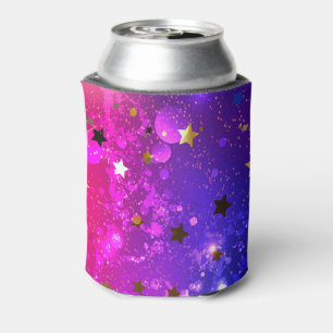 Enfriador De Latas Fondo azul rosa brillante