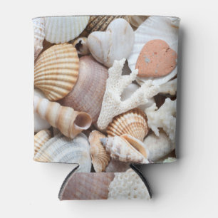 Enfriador De Latas Fondo de coral de conchas marinas con piedras