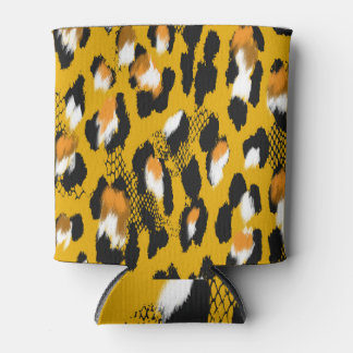 Enfriador De Latas Fondo de impresión animal de textura de leopardo