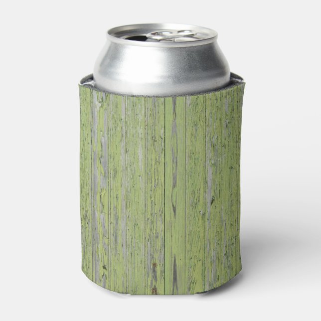 Enfriador De Latas Fondo De Madera Rústica (Lata Anverso)