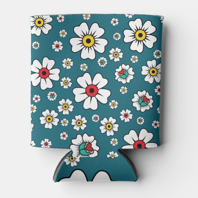 Enfriador De Latas Fondo de pantalla floral tropical hawaiano: diseño (Anverso)