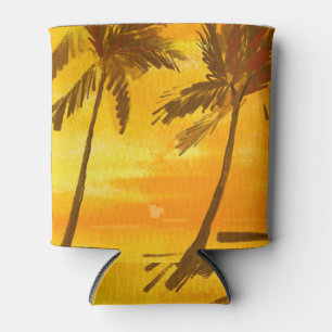 Enfriador De Latas Fondo de verano de palmeras tropicales