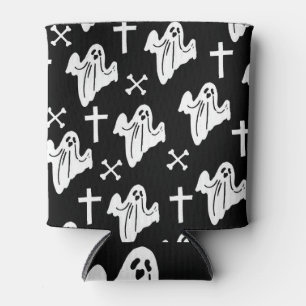 Enfriador De Latas Fondo del patrón dibujado a mano de Halloween