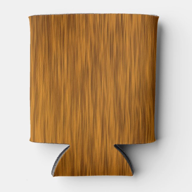 Enfriador De Latas Fondo Golden Faux Rough Wood (Anverso)