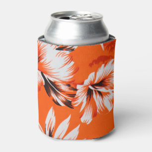 Enfriador De Latas Fondo hawaiano de la flor del hibisco