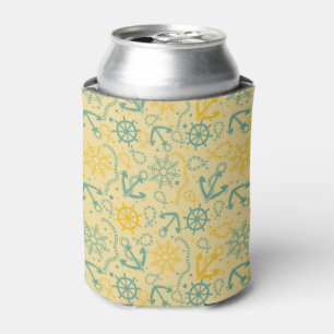 Enfriador De Latas Fondo retro con el ancla, cuerdas