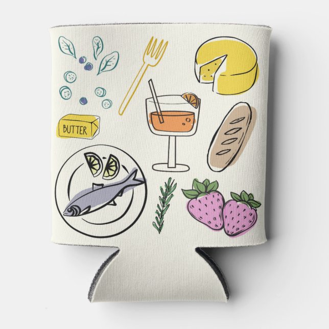 Enfriador De Latas Foodie Minimalista (Anverso)