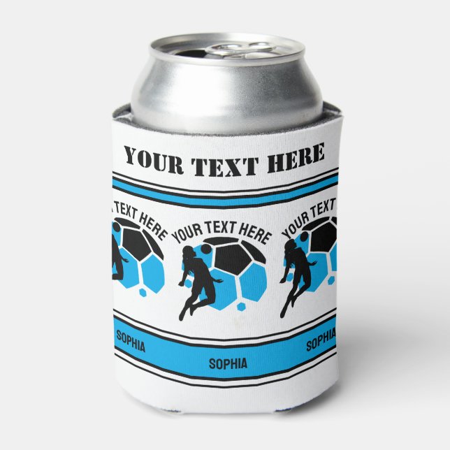 Enfriador De Latas Football Birthday Gift, Football Women Girl Player (Lata Anverso)