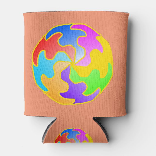 Enfriador De Latas Forma de círculo abstracto (Anverso)