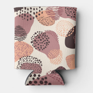 Enfriador De Latas Formas Abstractas, Orgánicas Rojas Marrones.