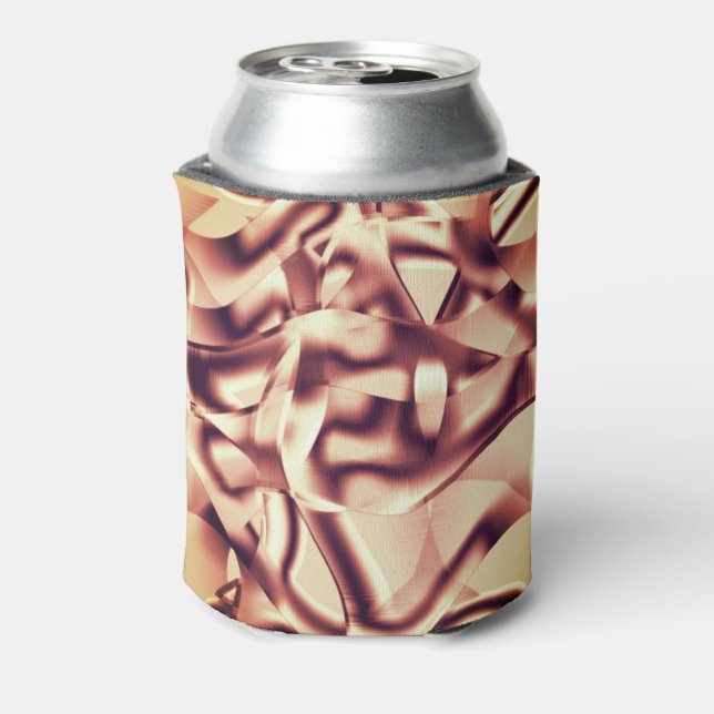 Enfriador De Latas Formas curvadas, rojas o burdeos, de tono beige (Reverso de la lata)