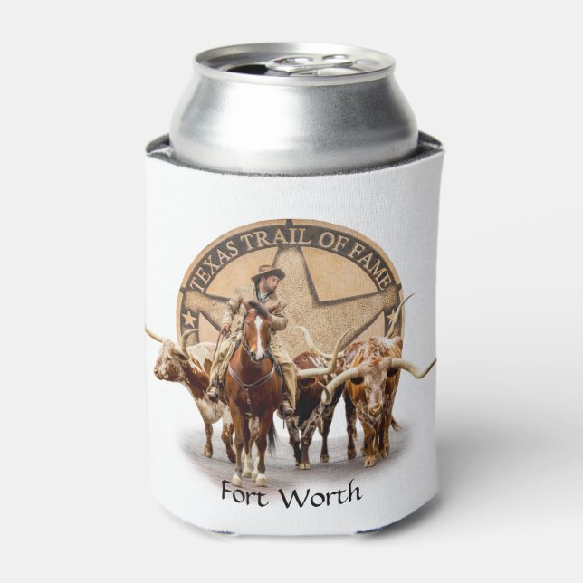 Enfriador De Latas Fort Worth Longhorns y Trail of Fame, (Lata Anverso)