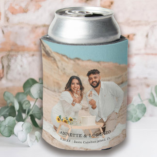 Enfriador De Latas Foto de boda personalizada | Nombres de la pareja
