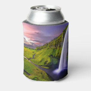 Enfriador De Latas Foto de cascada islandesa verde naturaleza