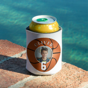 Enfriador De Latas Foto de cumpleaños de niños con balón de baloncest