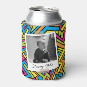 Enfriador De Latas Foto de cumpleaños número 40 de Neon Eighties 80's