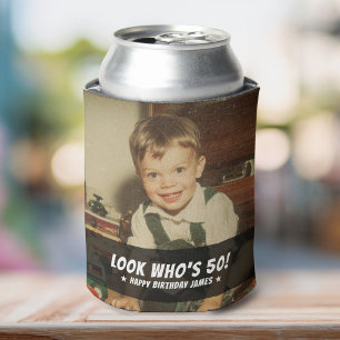 Enfriador De Latas Foto de Favor de Fiesta de Cumpleaños Retro