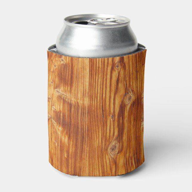 Enfriador De Latas Foto de fondo de madera rústica (Lata Anverso)