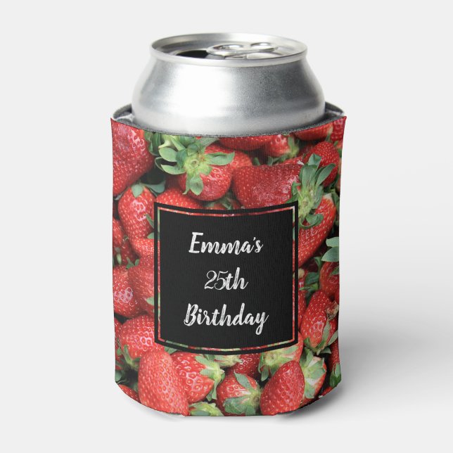Enfriador De Latas Foto de Fresas de Jugo Rojo (Lata Anverso)