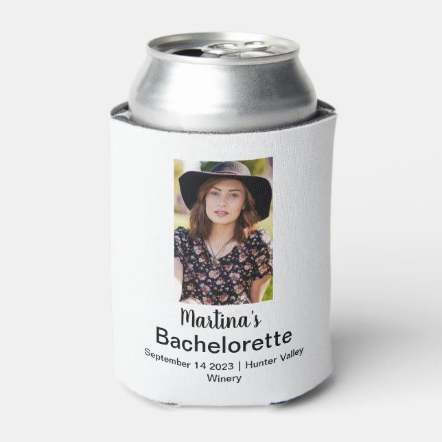 Enfriador De Latas Foto de nombre personalizado de soltera (Lata Anverso)