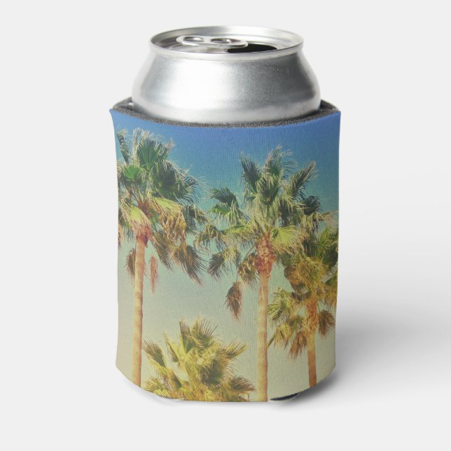 Enfriador De Latas Foto de palmas vírgenes tropicales (Reverso de la lata)