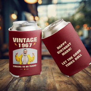 Enfriador De Latas Foto de recuerdo personalizada de cumpleaños Vinta