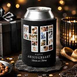 Enfriador De Latas Foto del 40º Aniversario de Boda en Negro
