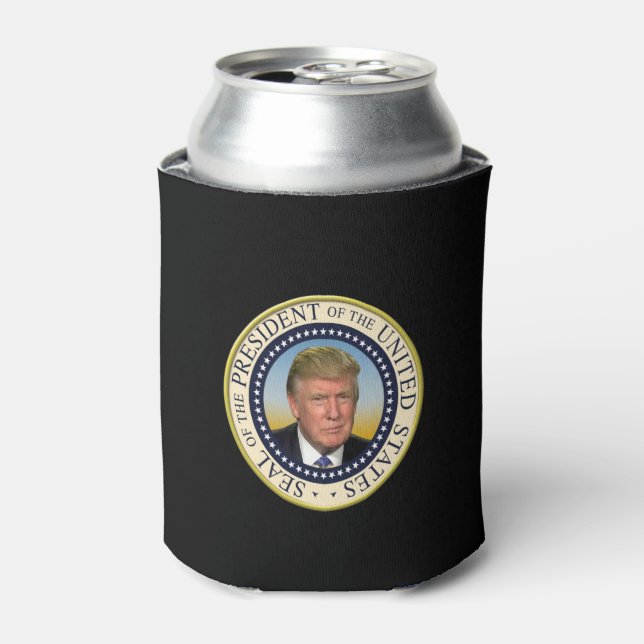 Enfriador De Latas Foto del presidente Trump Sello presidencial (Lata Anverso)