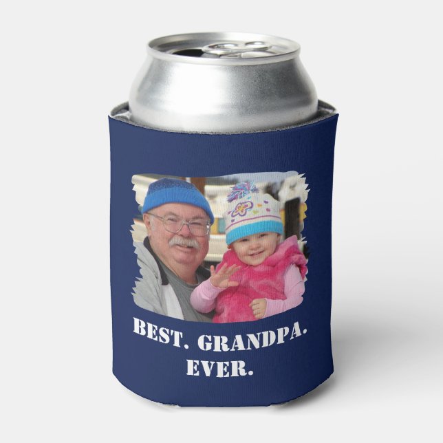 Enfriador De Latas Foto familiar personalizado Abuelo Nonno Mejor Abu (Lata Anverso)