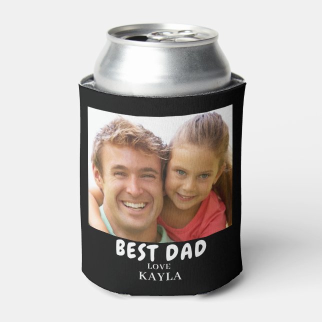 Enfriador De Latas Foto moderna de mejor papá (Lata Anverso)
