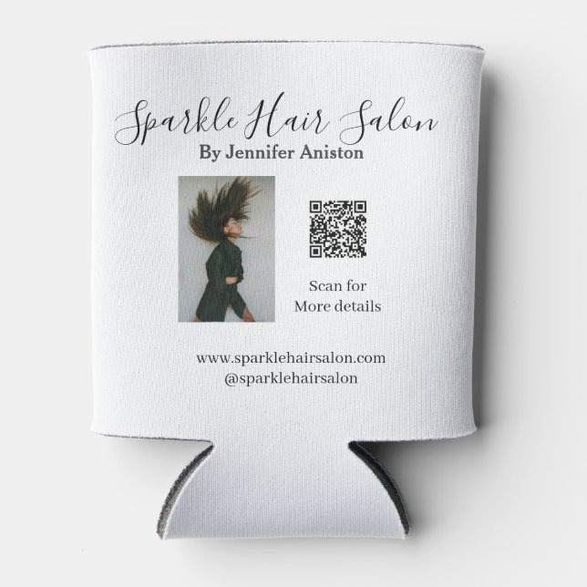 Enfriador De Latas Foto moderna peluquería pequeña empresa código QR (Anverso)