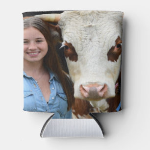 Enfriador De Latas Foto personalizada de vaca de exposición ganadera