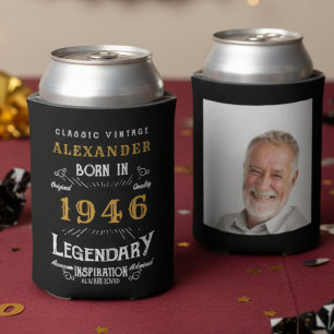 Enfriador De Latas Foto personalizada del año 80 de cumpleaños