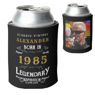 Enfriador De Latas Foto personalizada del año de la 40.ª cumpleaños