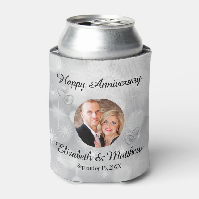 Enfriador De Latas Foto personalizado 25° aniversario (Lata Anverso)
