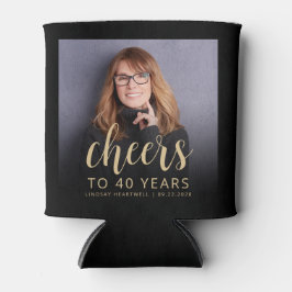 Enfriador De Latas Foto personalizado Saluda a 40 Fiesta de cumpleaño