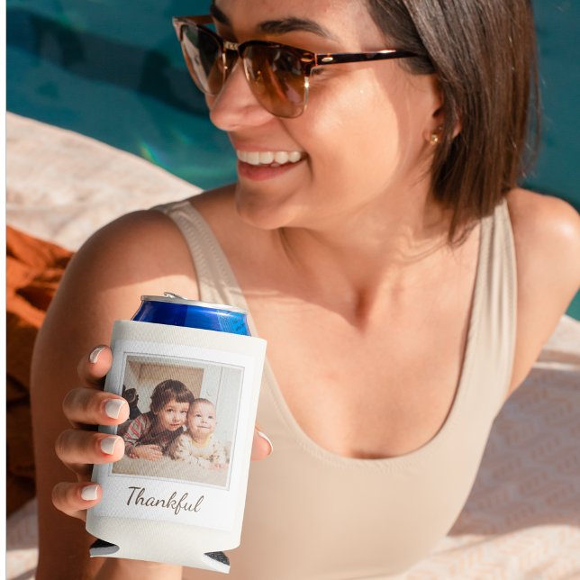 Enfriador De Latas Foto Polaroidid Agradecido y Bendito | Regalo Pers (Subido por el creador)