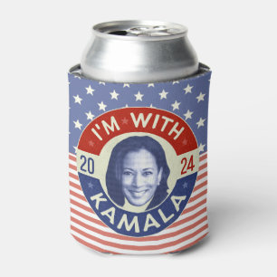 Enfriador De Latas Foto retro del presidente demócrata Kamala Harris