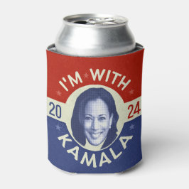 Enfriador De Latas Foto retro del presidente demócrata Kamala Harris