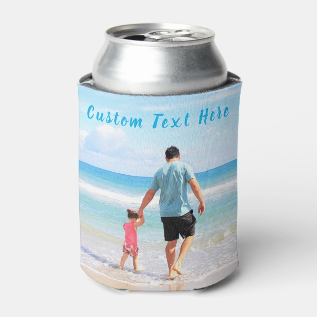 Enfriador De Latas Foto y texto personalizado - Tu propio diseño - Pa (Lata Anverso)