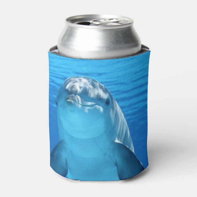 Enfriador De Latas Fotografía amistosa de delfines (Lata Anverso)