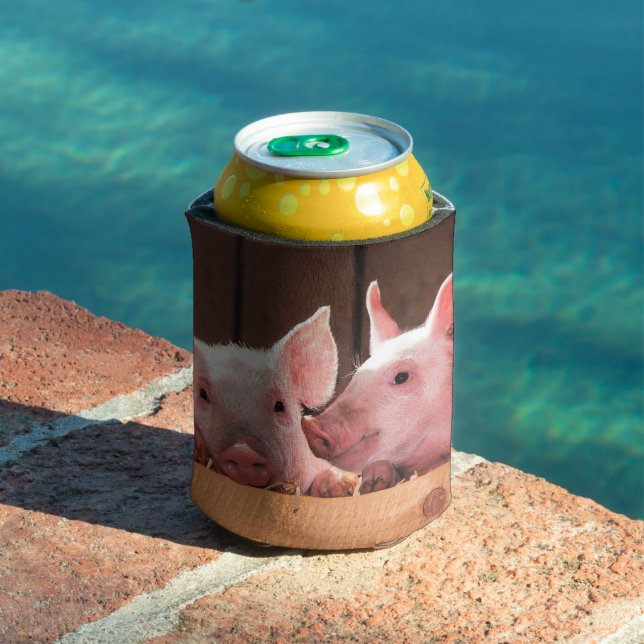 Enfriador De Latas Fotografía animal de lechones rosados (Piscina in situ)