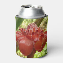 Enfriador De Latas Fotografía de la Flor Tropical del jengibre de la 