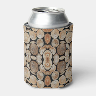 Enfriador De Latas Fotografía de patrón de troncos apilados de ramas 