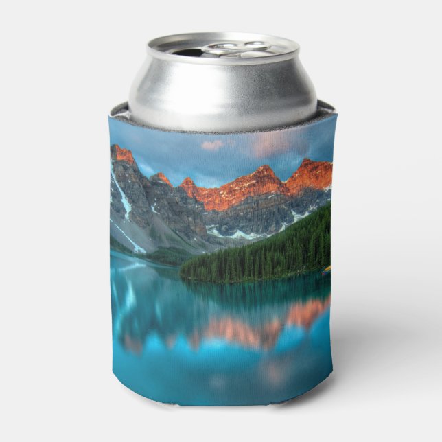 Enfriador De Latas Fotografía paisajística de Montaña y Lago Escénico (Lata Anverso)