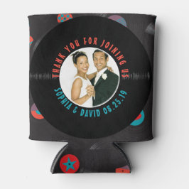 Enfriador De Latas Fotos del Favor de la Boda del Registro Vinyl Retr