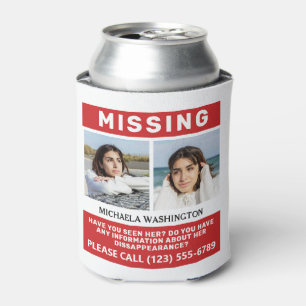 Enfriador De Latas Fotos y texto "PERSONA DESAPARECIDA"
