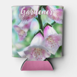 Enfriador De Latas Foxglove Flowers Floral Pink Garden Personalized